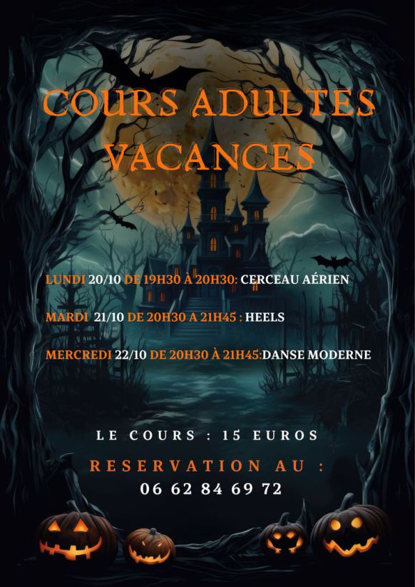 Réservation au 06 62 84 69 72