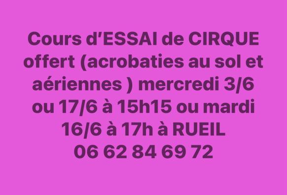 Réservez un cours d'essai cirque Rueil Klap'Danse au 06 62 84 69 72