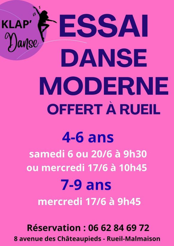 Réservez un essai danse Rueil chez Klap'Danse
