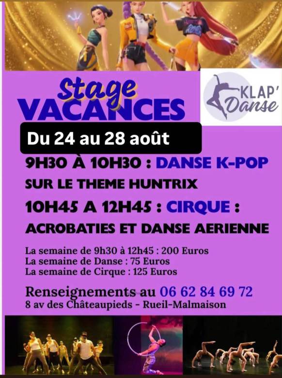 Réservez un stage pendant le vacances à Rueil au 06 62 84 69 72